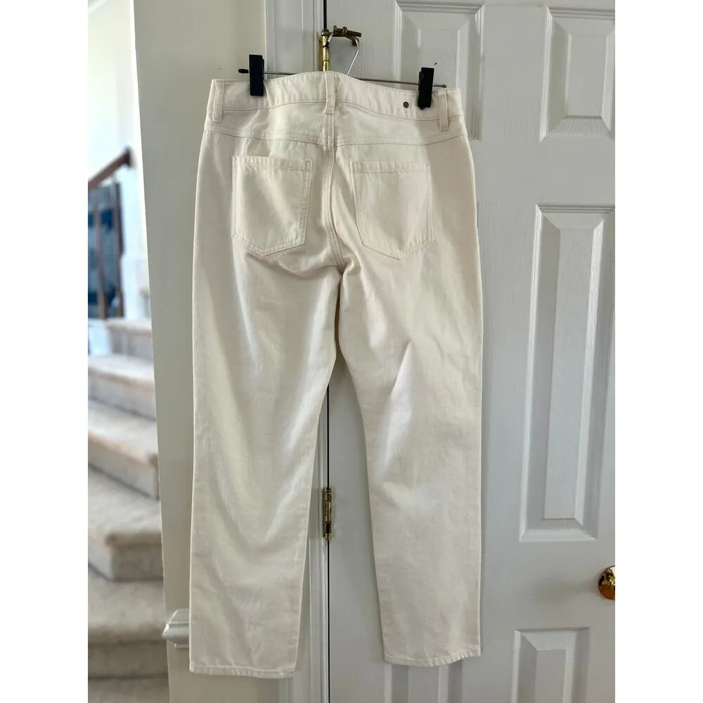 NWOT Cabi 100% Boyfriend Cream White Straight Ankle Jeans - Image 3