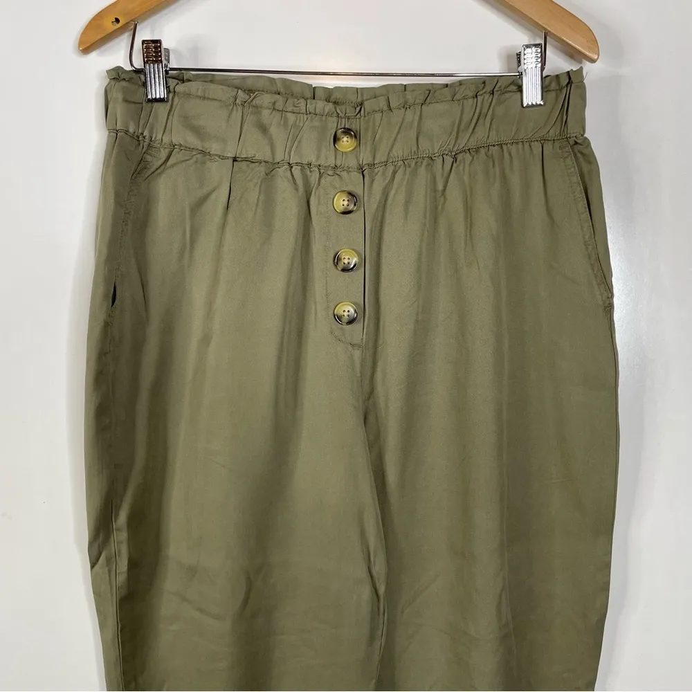 Marc New York  Andrew Mark Olive Green Paper Bag Pants Medium - Image 3