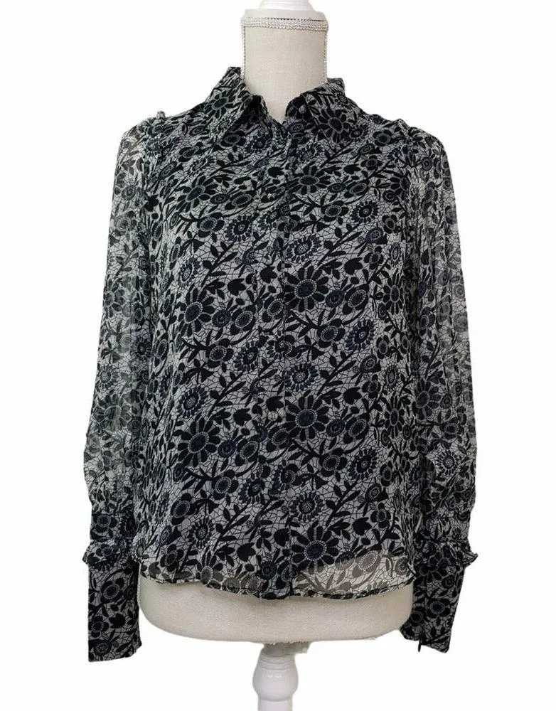 Walter Baker Jeny Ruffle Trimmed Georgette Blouse - Image 3