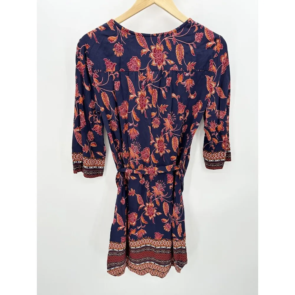 Beach Lunch Lounge Women Summer Dress Size XS Floral Boho Belted Vaca Resort - Image 2