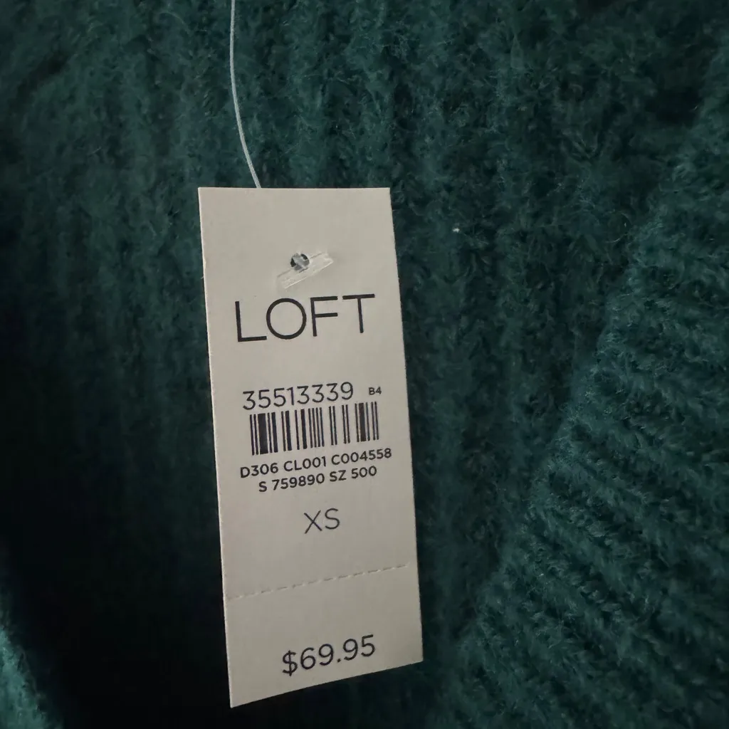 NEW!! LOFT Emerald Green Wool Blend Button Cardigan Sweater - Image 4
