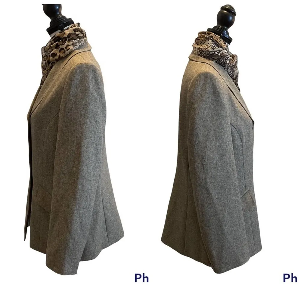 Le Suit Collections Blazer Jacket Size 12 Brown Scarf 2pc Set workwear - Image 4