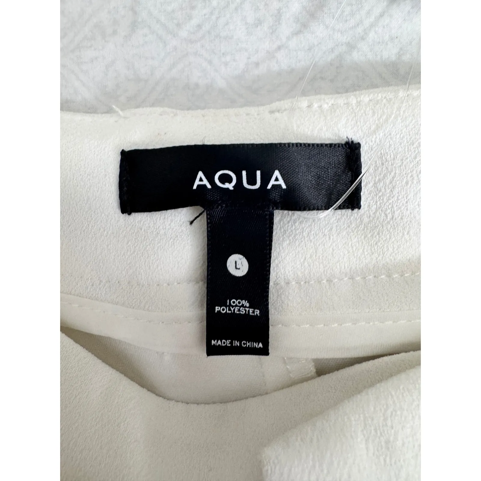 Aqua White Flare Leg Trousers Button Accents Career Pants Size‎ L - Image 13