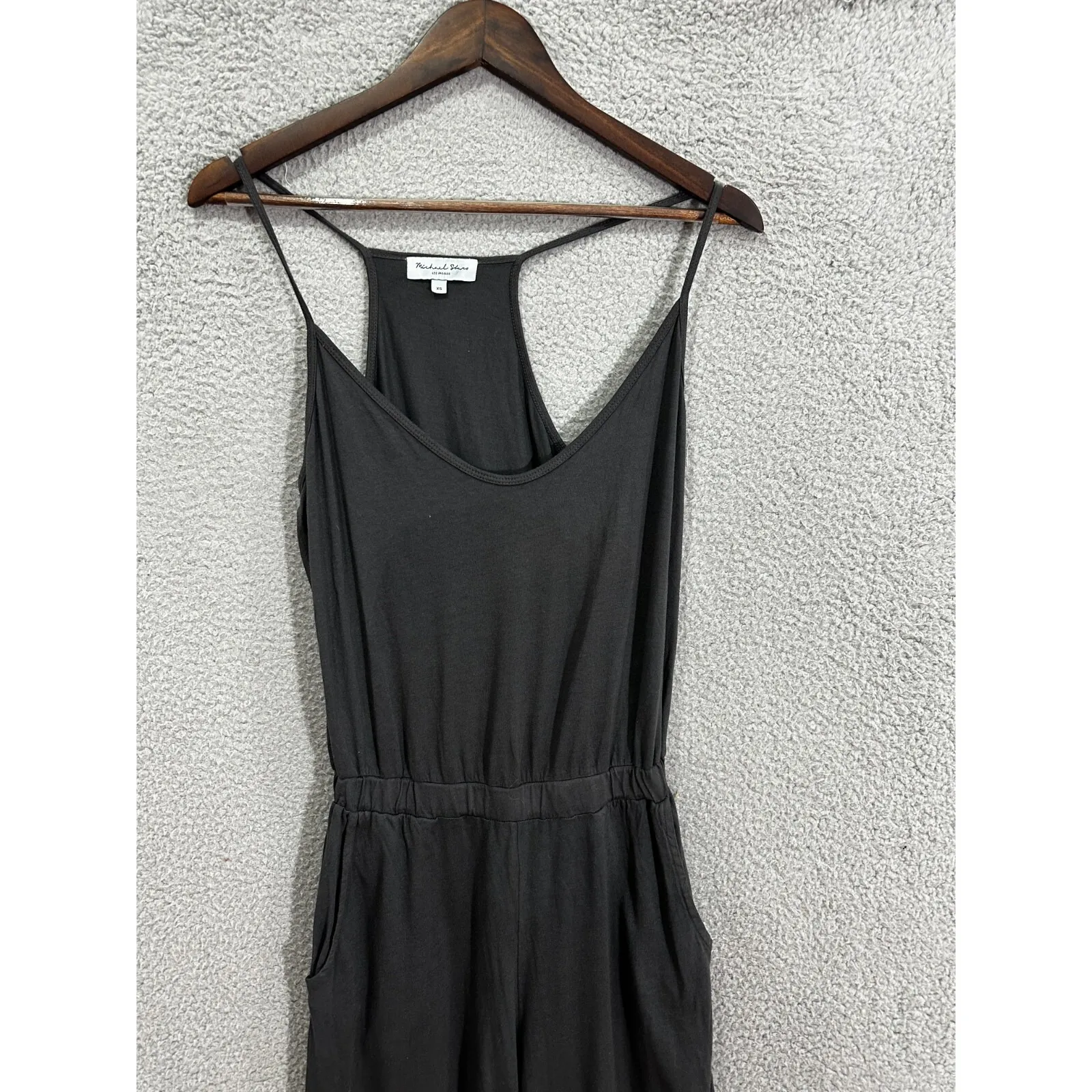 Michael Stars Jumpsuit XS Gray Wide Leg Minimalist Soft Girl Drapey Lounge Beach - Image 3