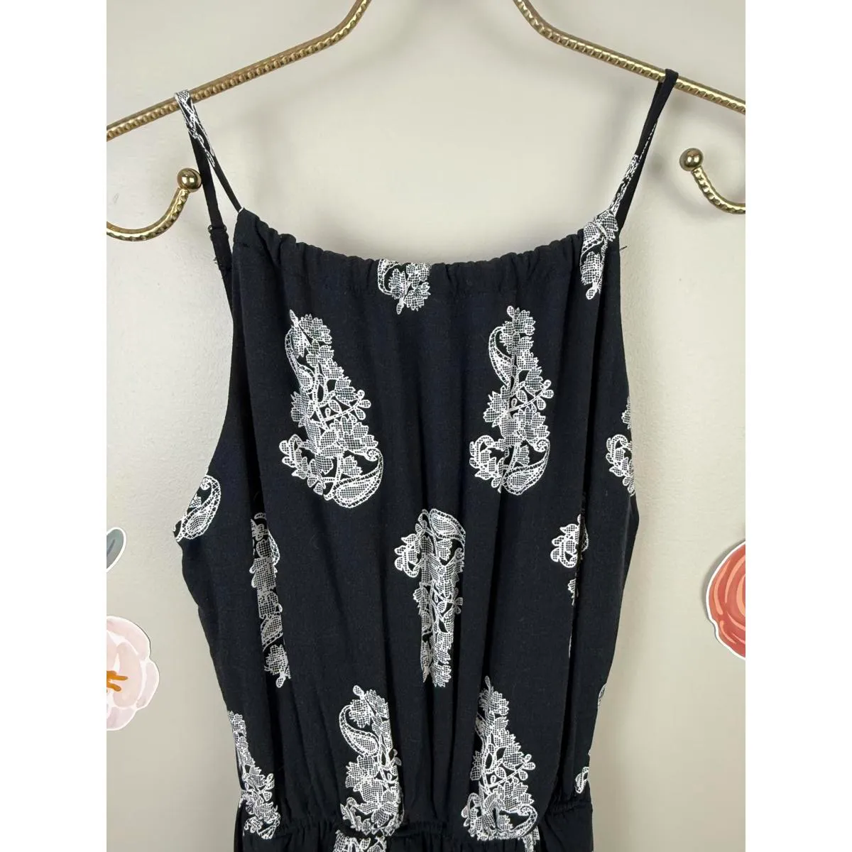 Altar'd State Black and White Paisley Jumpsuit - Size - Small - Image 2