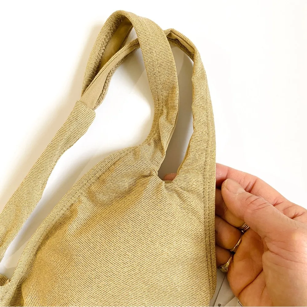 Becca gold metallic deep V neck low-back onepiece - Image 7