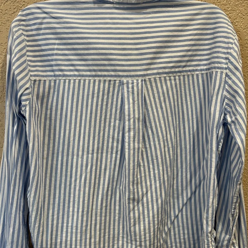 Beachlunchlounge Blue and White Striped Button-Up Shirt - Image 5