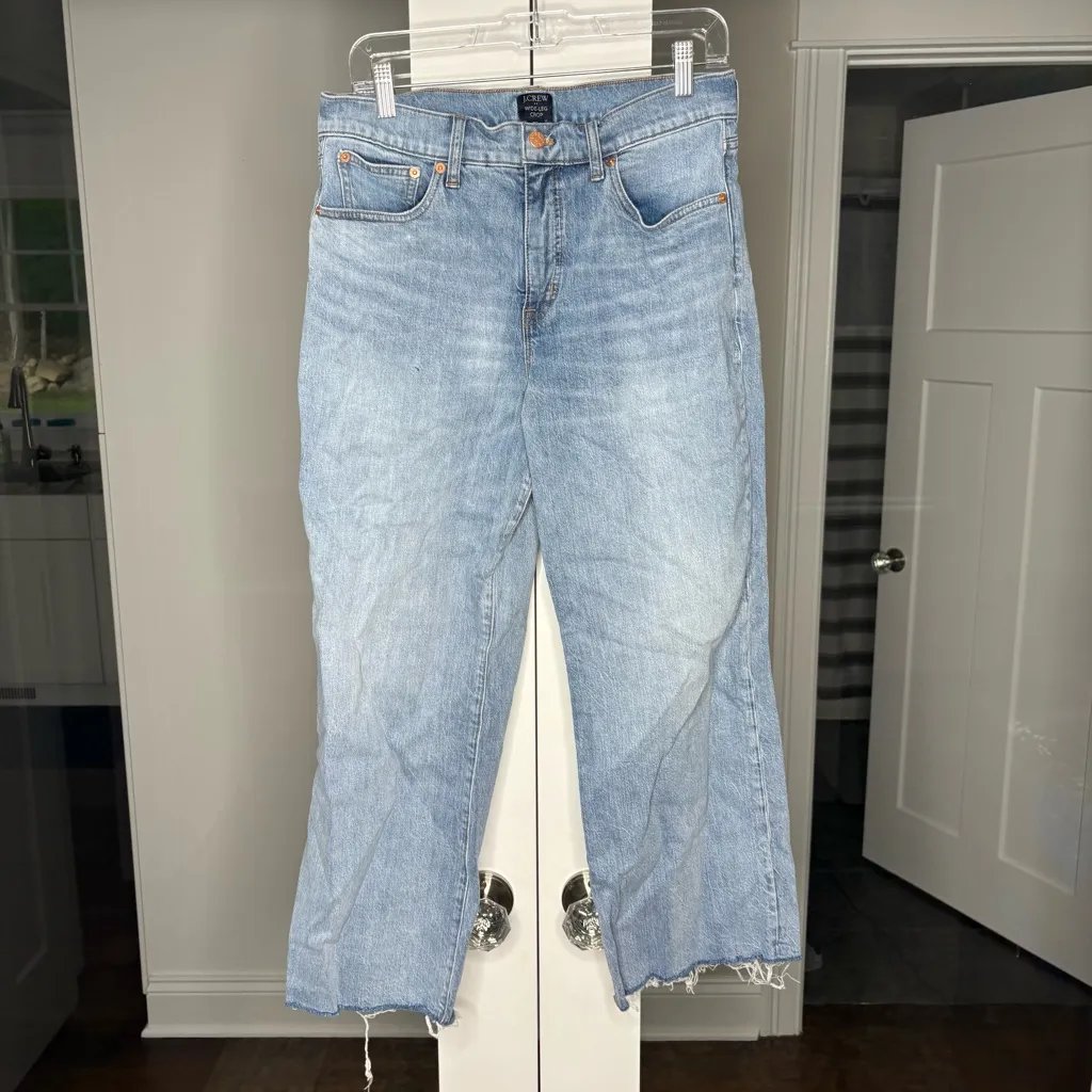 J. Crew Wide-leg Cropped Jean All-day Stretch Spring Storm Wash Blue - Image 2