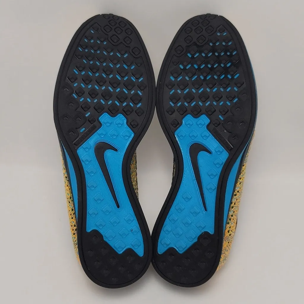 Nike Flyknit Racer Sherbet Bright Citrus Blue Lagoon Trainers 526628-800 Sz 7.5 - Image 8