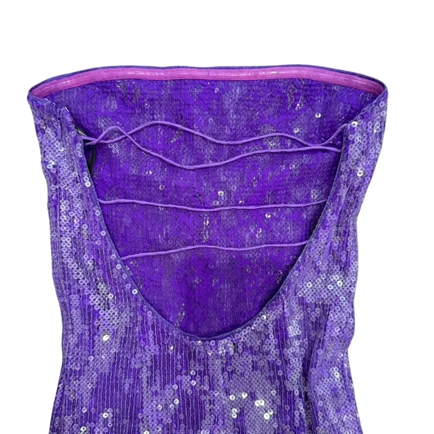 Retrofête  Strapless Sequin Lucia Dress in Purple, Size S - Image 7