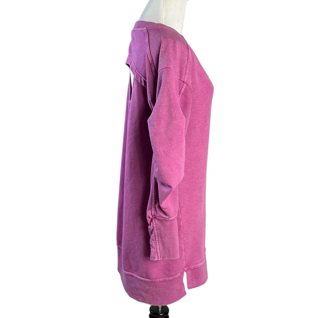 Anthropologie Daily Practice Long Sleeve Batwing Sweatshirt Dress Pink Size XS - Image 4