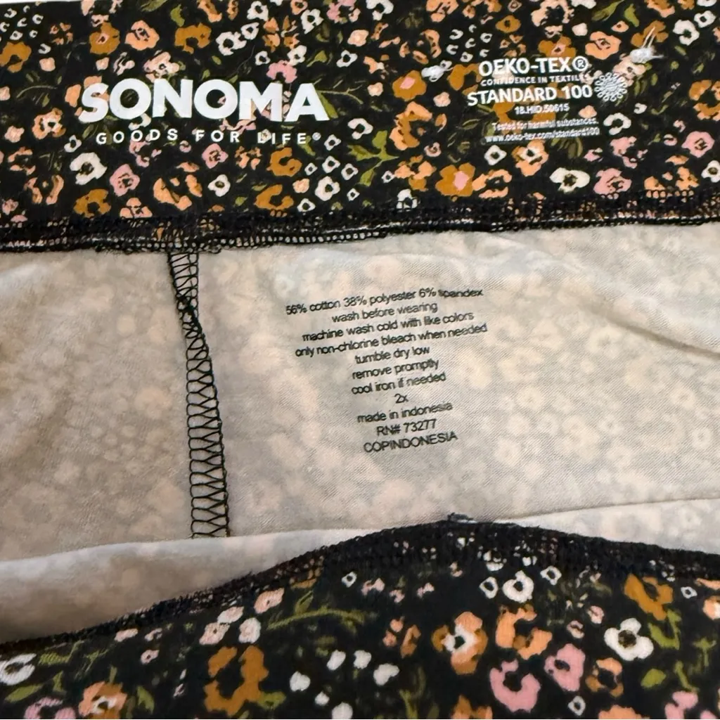 Sonoma Black & Floral Cropped Leggings - Image 4