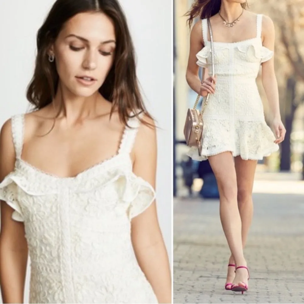 Alexis Linzi Ivory Lace Mini Dress L — Bridal Shower Engagement Bachelorette Hon - Image 2