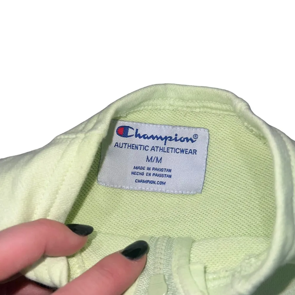 Champion Women's Medium Light Green Quarter Zip High Neck long Sleeve Sweatshirt - Image 3