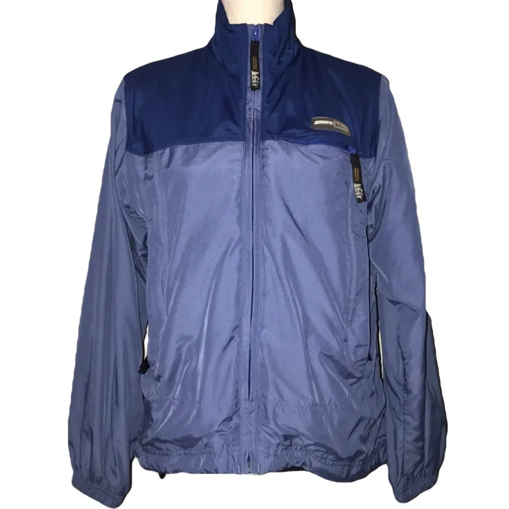REI women’s small zip up rain jacket Blue - Image 2