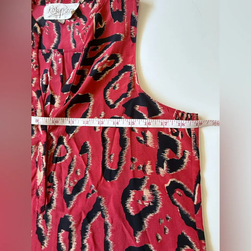 Rory Beca silk camisole, red leopard print, size S‎ - Image 5