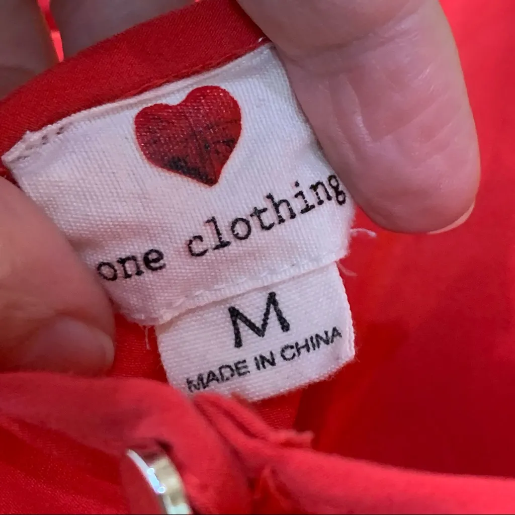 ONE CLOTHING Red Tank Romper S/M Small Medium - Image 8