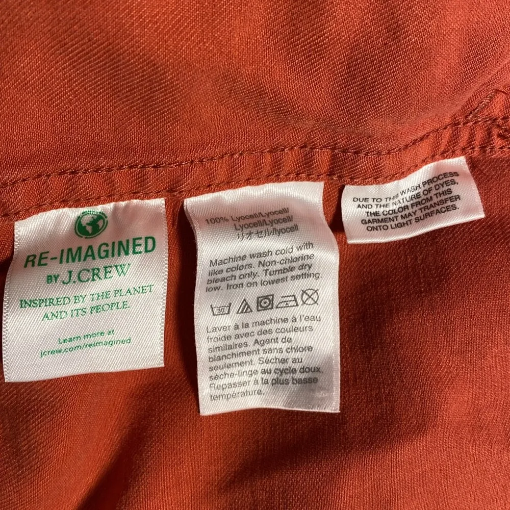 J. Crew Zip-Up Seaside Pants High Rise size 6 Salmon Coral Color Soft - Image 9