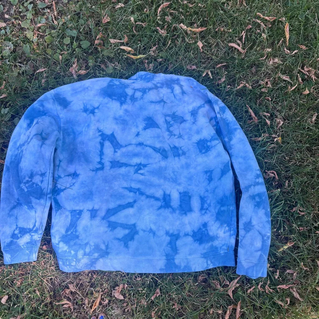 Standard Cloth Stockton Blue Tie Dye Hoodie Sweatshirt | medium White Size L - Image 10