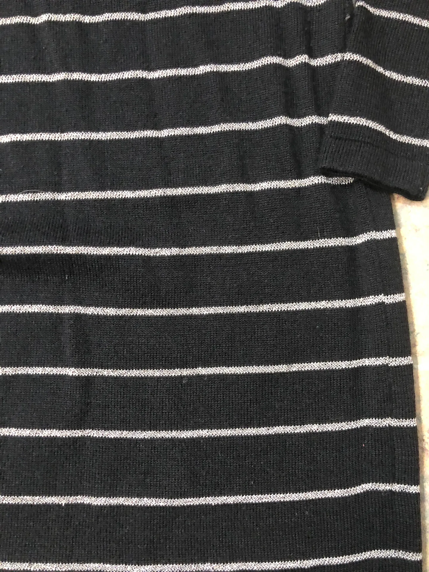 Black Long Sleeve Sweater Dress with Gold Strips - Image 2