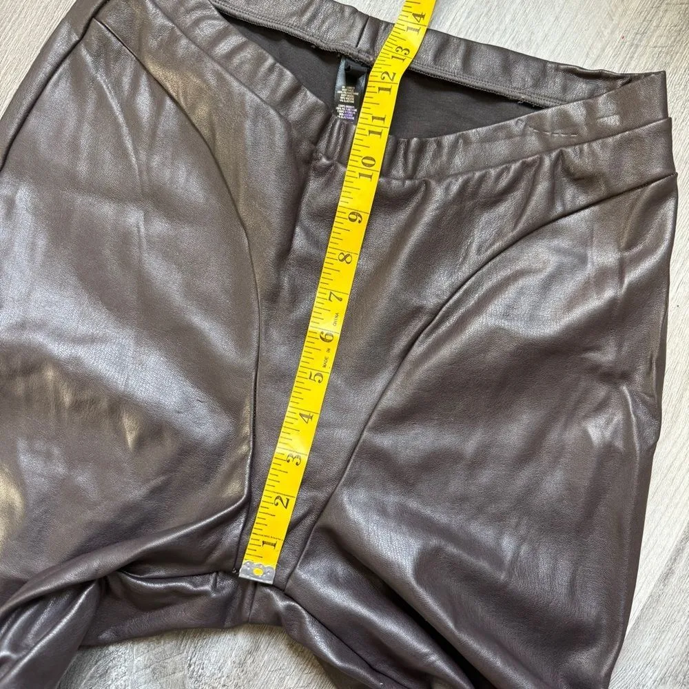 SKIMS Espresso Faux Leather Bootcut Pants XL As Seen On Kim Kardashian - Image 11