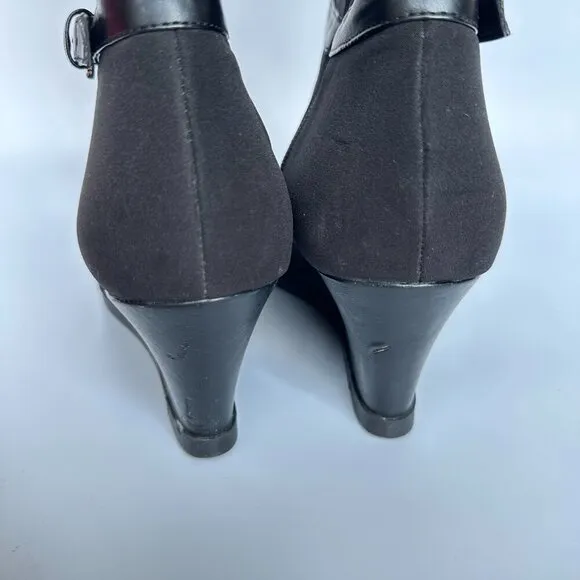 Lauren Ralph Lauren Black Tula‎ Knee High Wedge Heel Boot Riding Boot Size 10 - Image 3