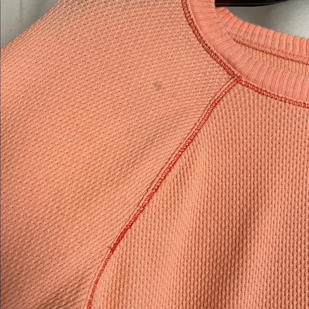 Free People in The Mix Cuff Thermal Top Desert Orange Peach Large - Image 6