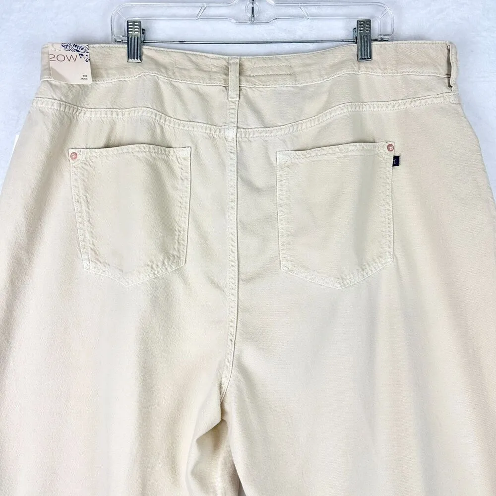 Anthropologie Pilcro The Annie Wide Leg Jeans Size 20W NWT Natural Khaki - Image 7