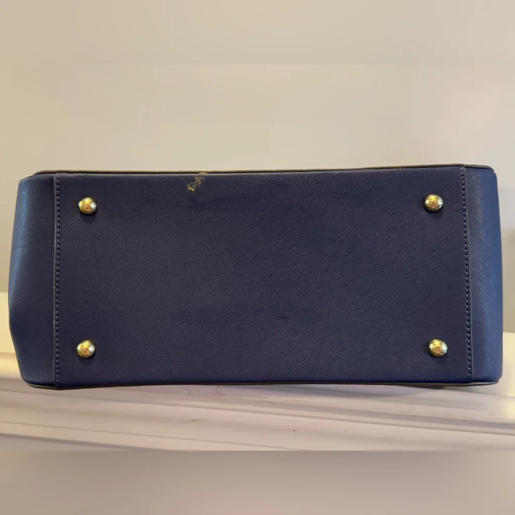 Anne Klein “Black New Recruits” blue  Large Structured Satchel Women Handbag - Image 9