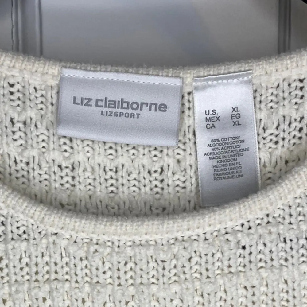 Liz Claiborne Vintage Lizsport Cream Sweater XL - Image 8