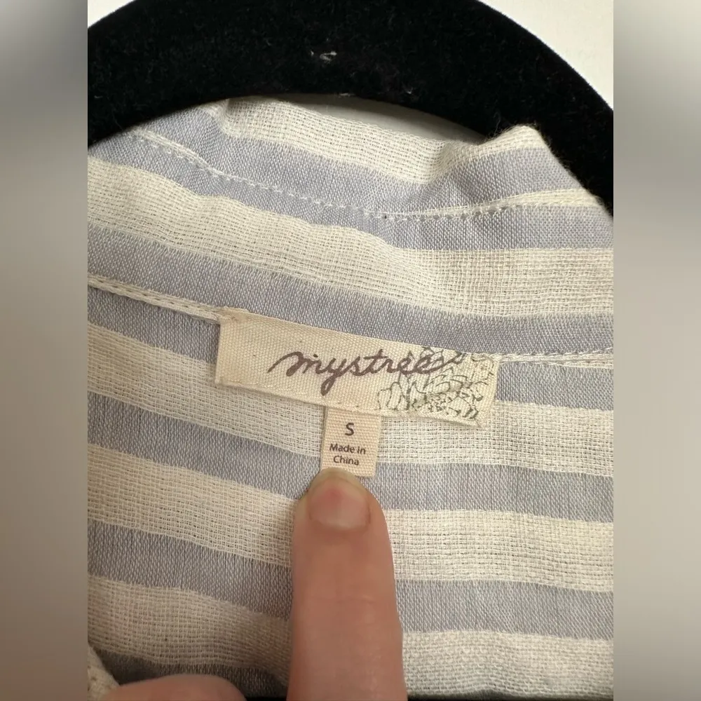 Buckle BKE Womens S Shirt Dress Maxi Midi Ivory Blue Button Beach - Image 2