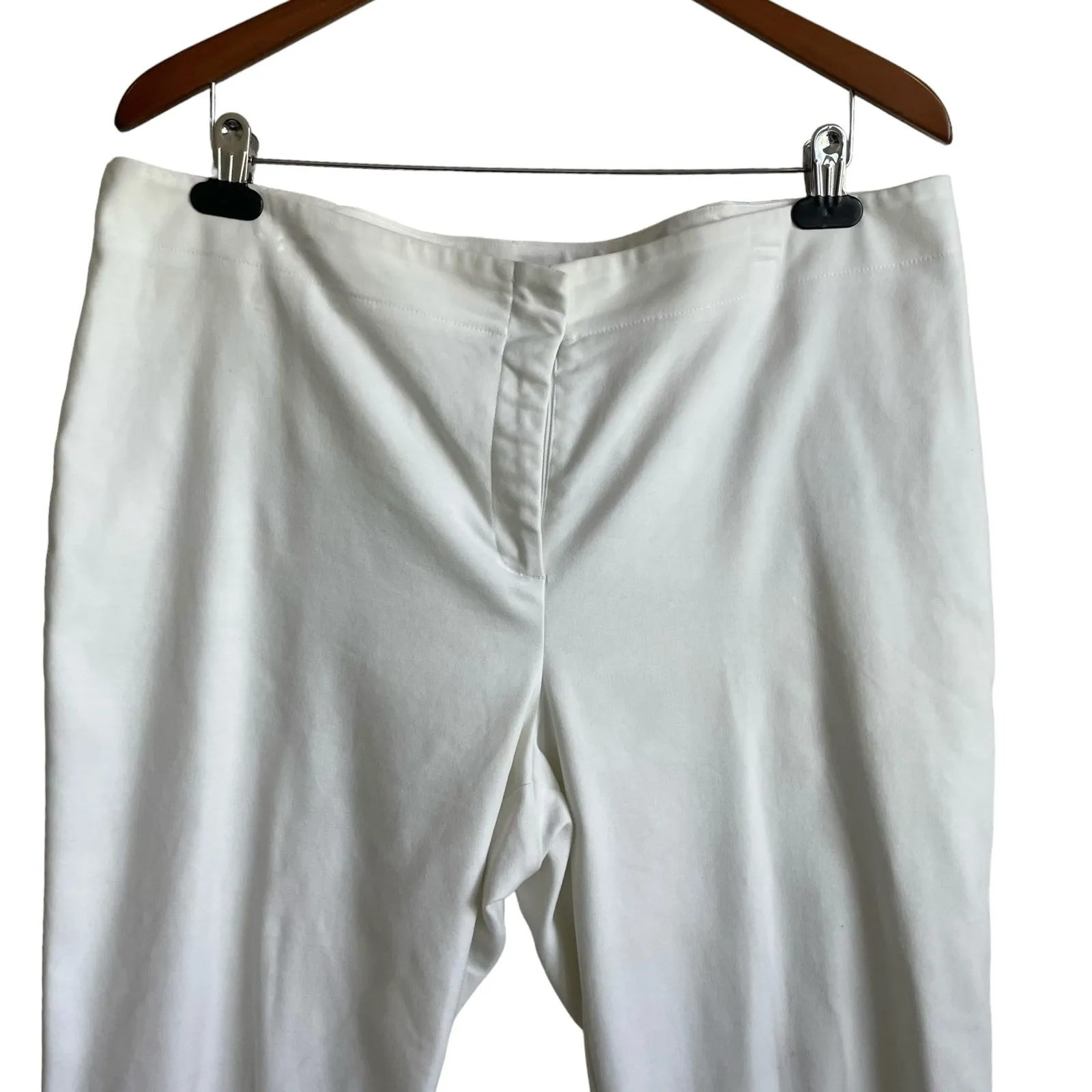 Chicos Women Cotton Pants XL White‎ Straight Leg Classic Officewear Minimalistic - Image 8