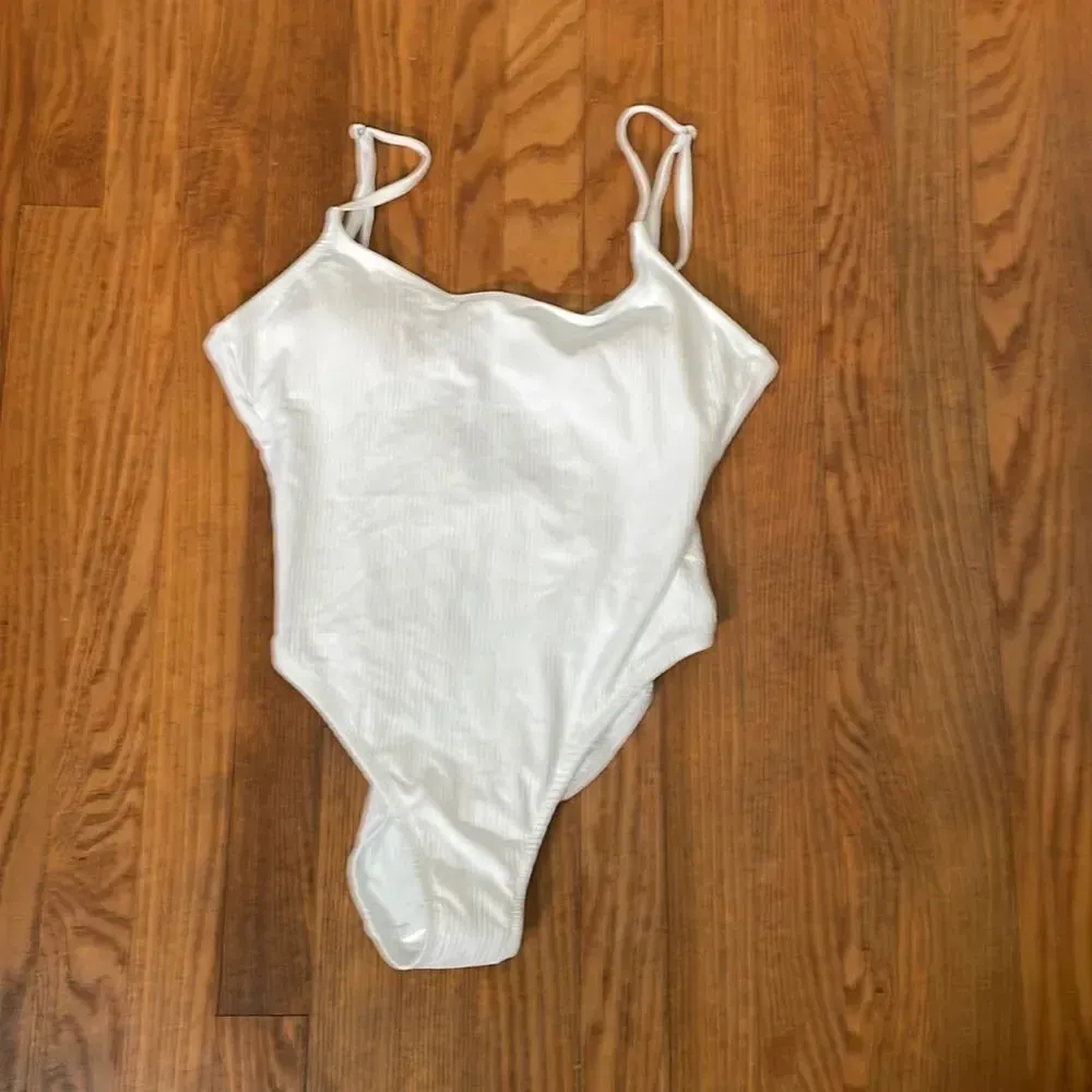 Andie Swim The Laguna One Piece LT Swimsuit‎ White Ribbed size L Tall NWT - Image 2