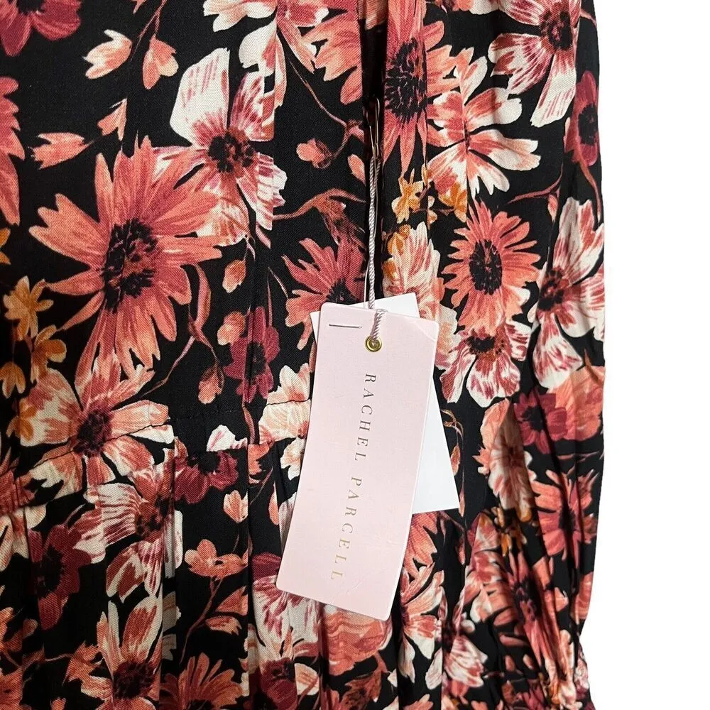 RACHEL PARCELL Tiered Floral Midi Dress Poet Sleeve Now Women’s Size 4 - Image 10