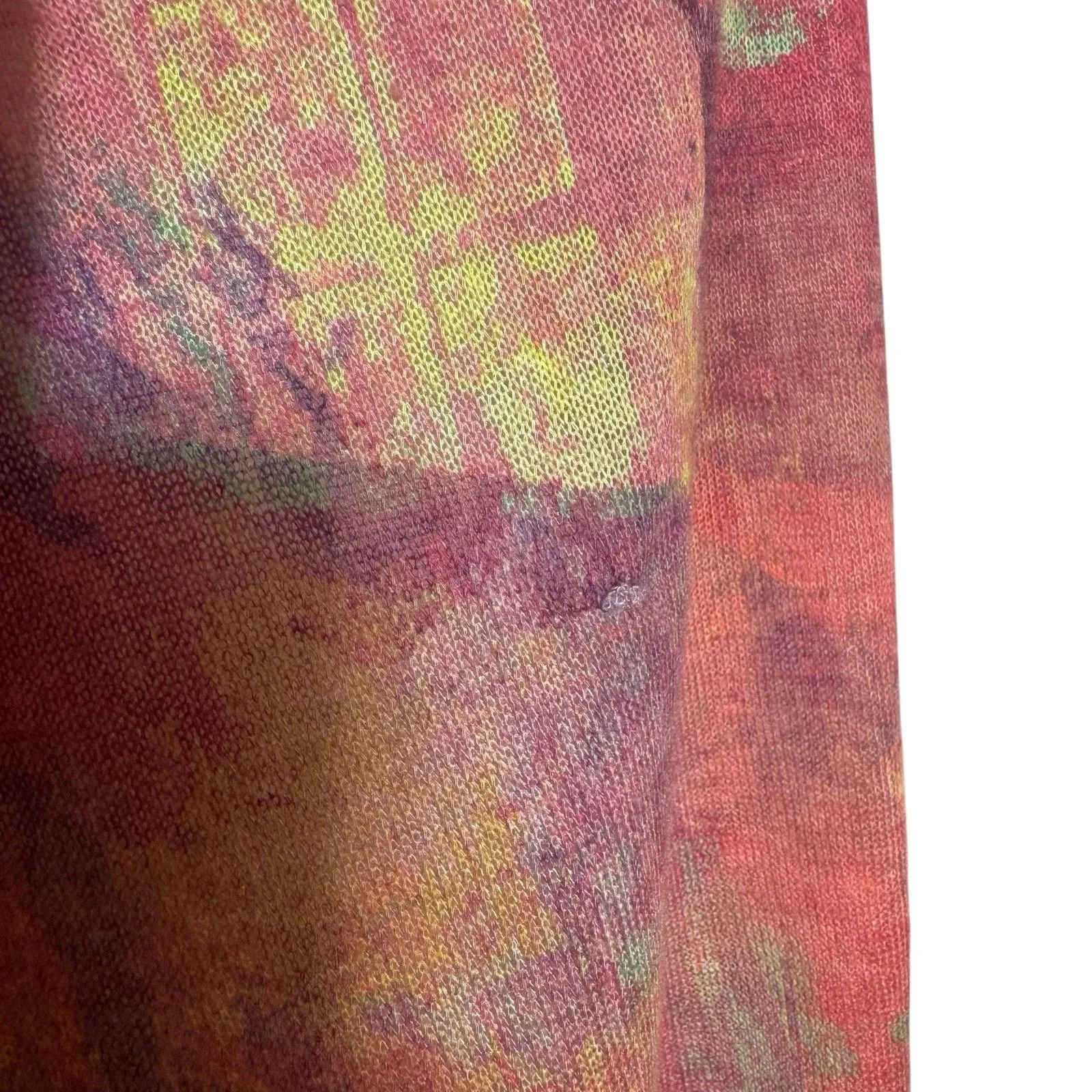 Soft Surroundings Plein de Couleurs Abstract Knit Top L Boho Watercolor Sweater - Image 7