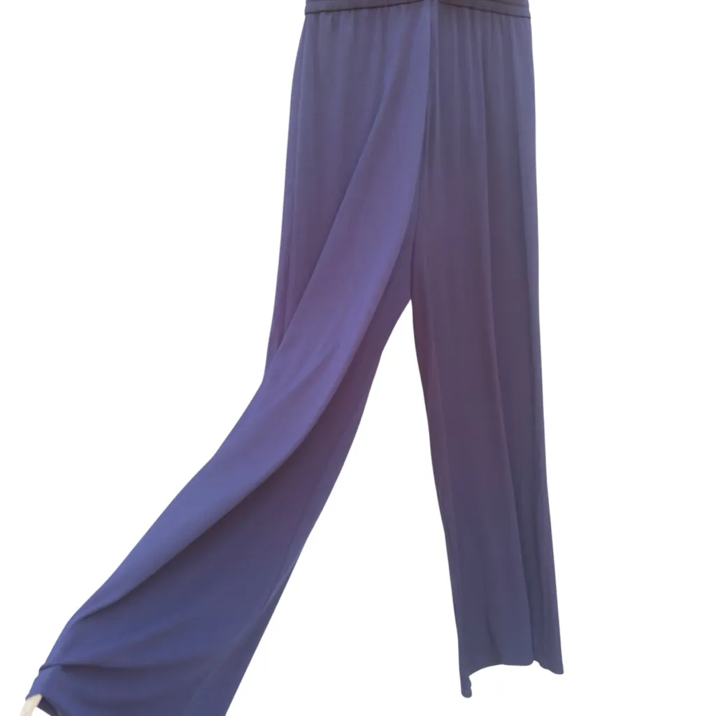 Vince Camuto Navy ITY Cowl Neck Wide Leg Sleeveless Chic Jumpsuit Small in EUC - Image 6