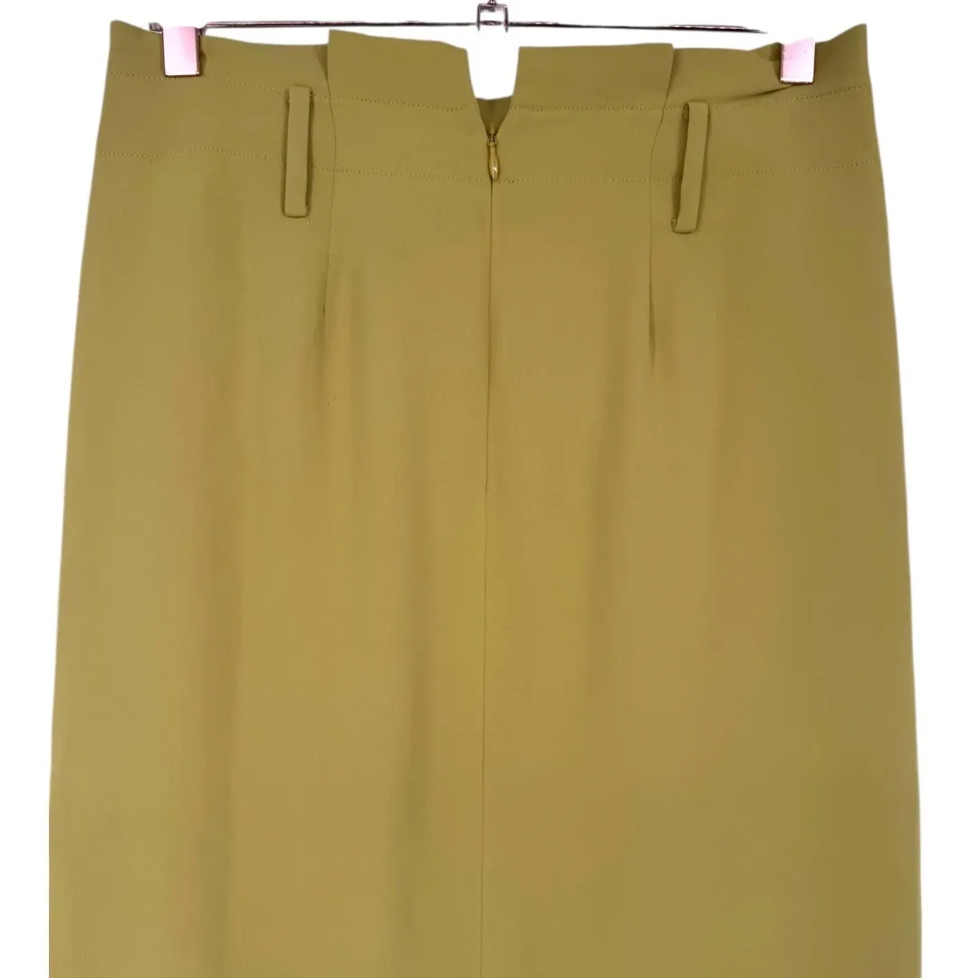 Boden Melina Paperbag Waist Midi Skirt Mustard Yellow Size 4 Preppy Old Money - Image 8