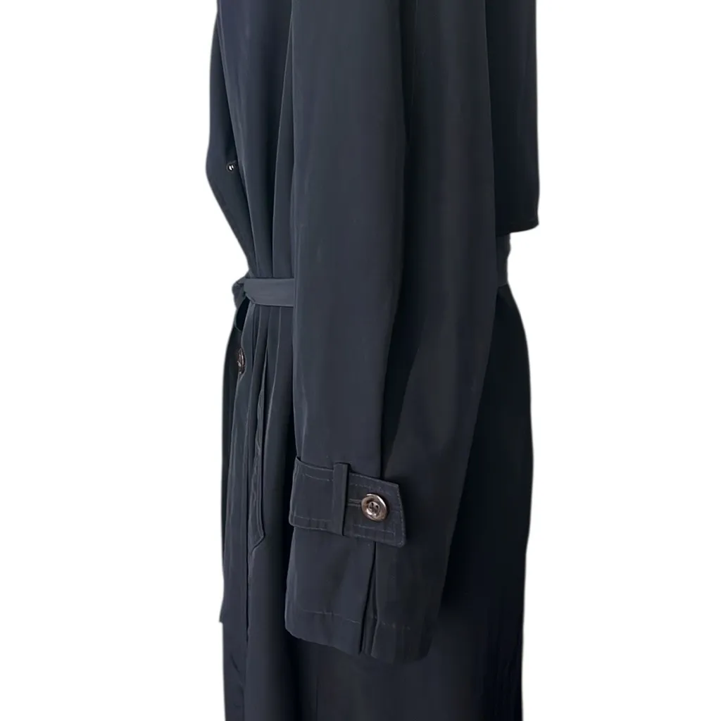 Utex Design Vintage Trench Coat With Belt Black Size 10 - Image 10