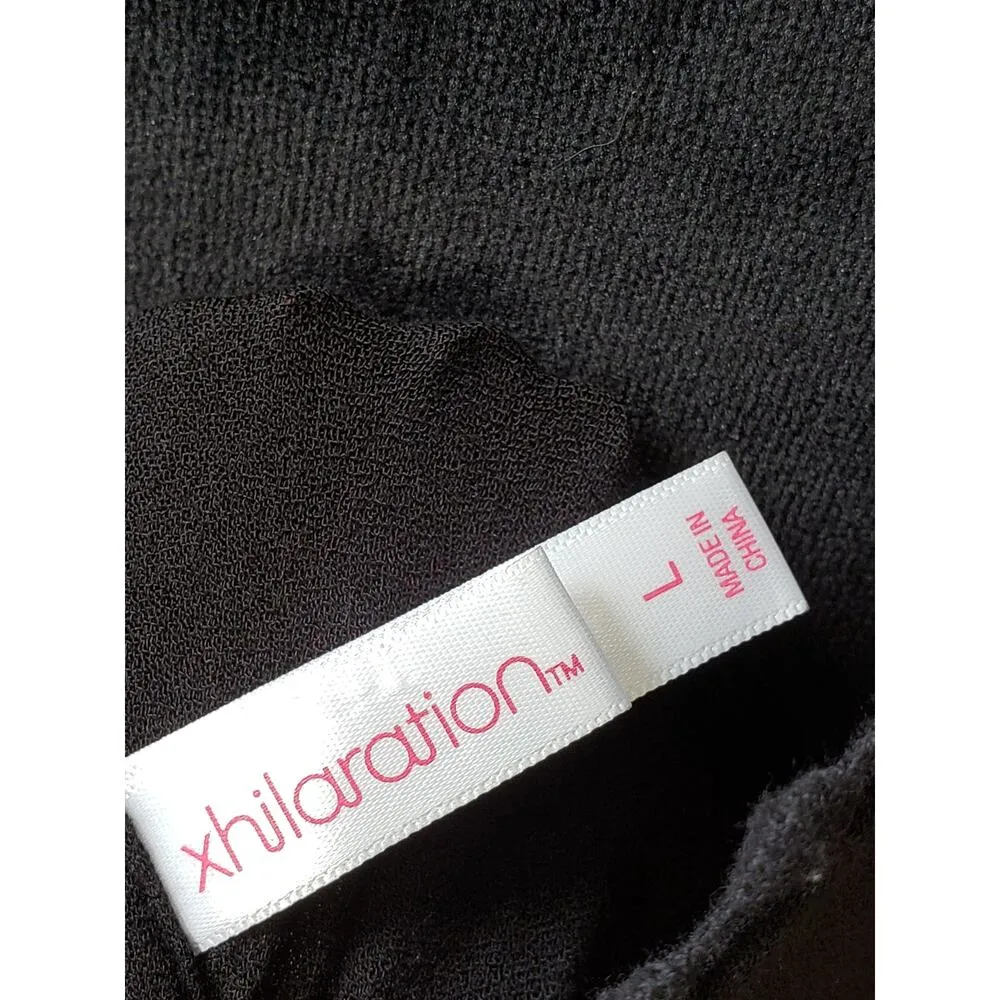 Xhilaration Sheath Dress Womens L Black Embroidered Split Long Sleeve Drop Waist - Image 3