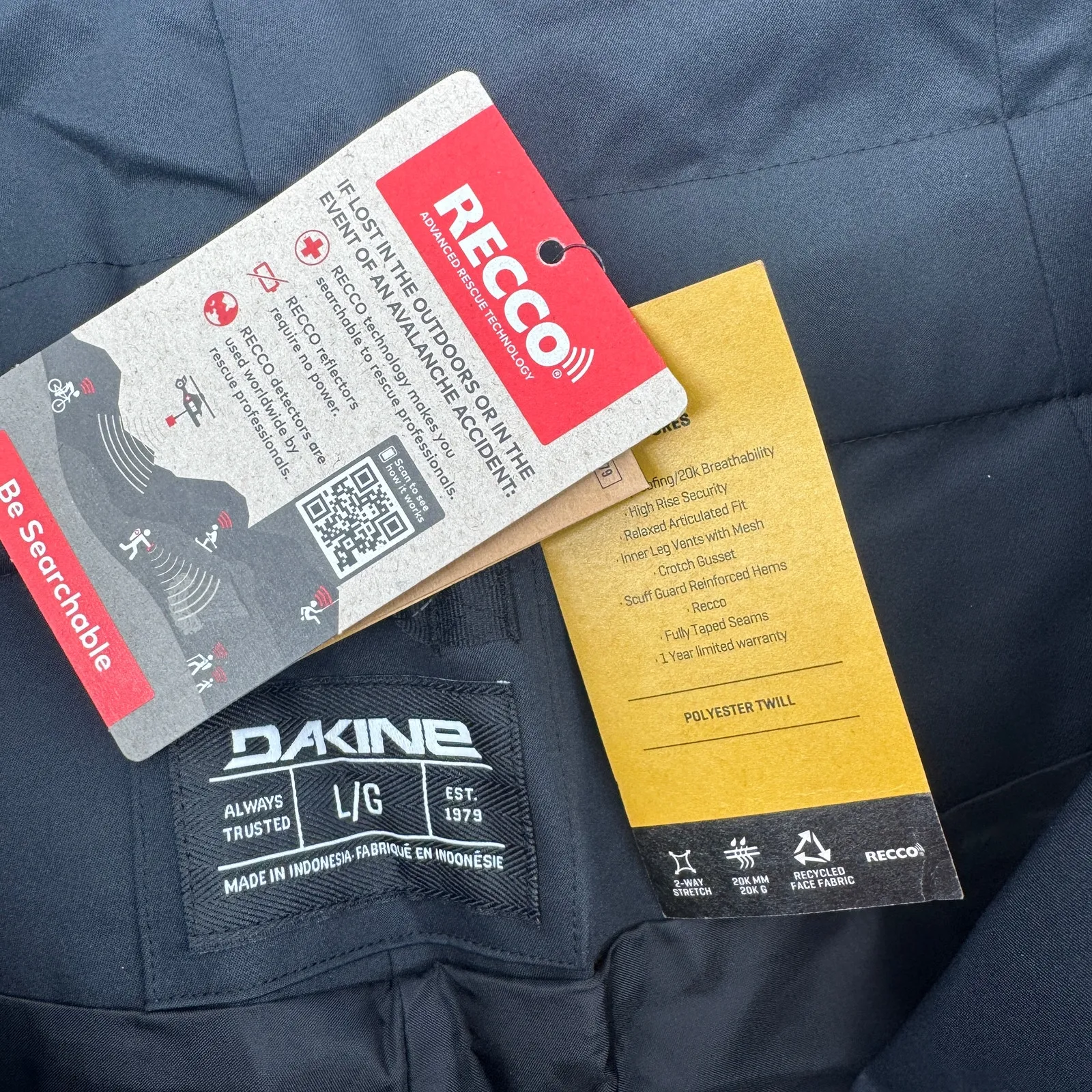 DAKINE Reach 20K 2L Ski Pants Womens Sz Large NWT Insulated Snow Winter Recco - Image 9