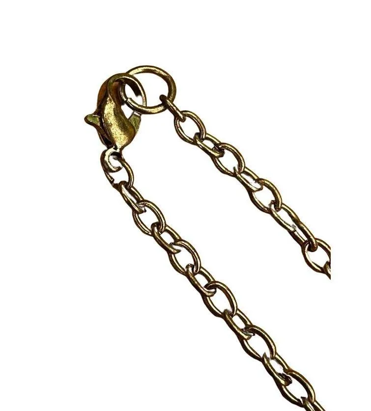 Peacock Colored Rhinestone Gold Pendant Necklace - Image 5