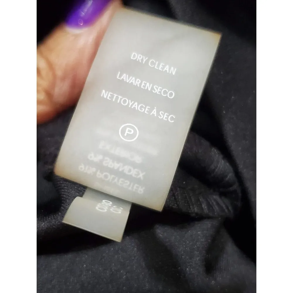 Calvin Klein Women's Black Polyester V-Neck Sleeveless Knee Length Dress Size 2 - Image 10