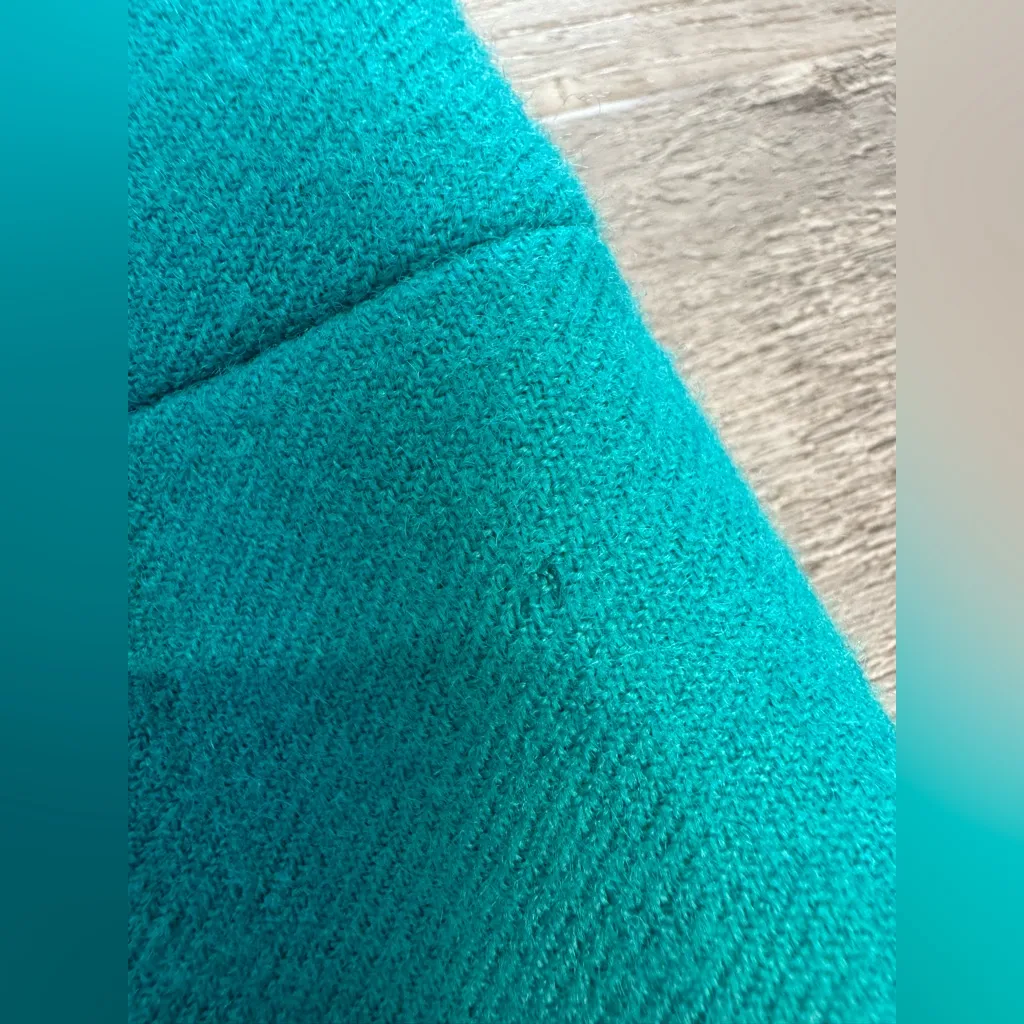 J. Crew 100% Wool Teal Lined Pencil Skirt Small Flaw K35 - Image 7