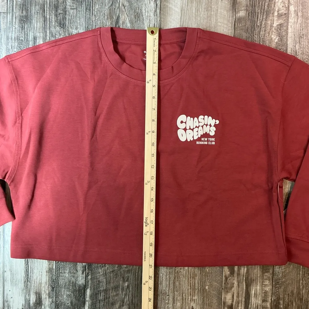 Women's Red Long Sleeve Cropped Sweatshirt Size XL - Image 4