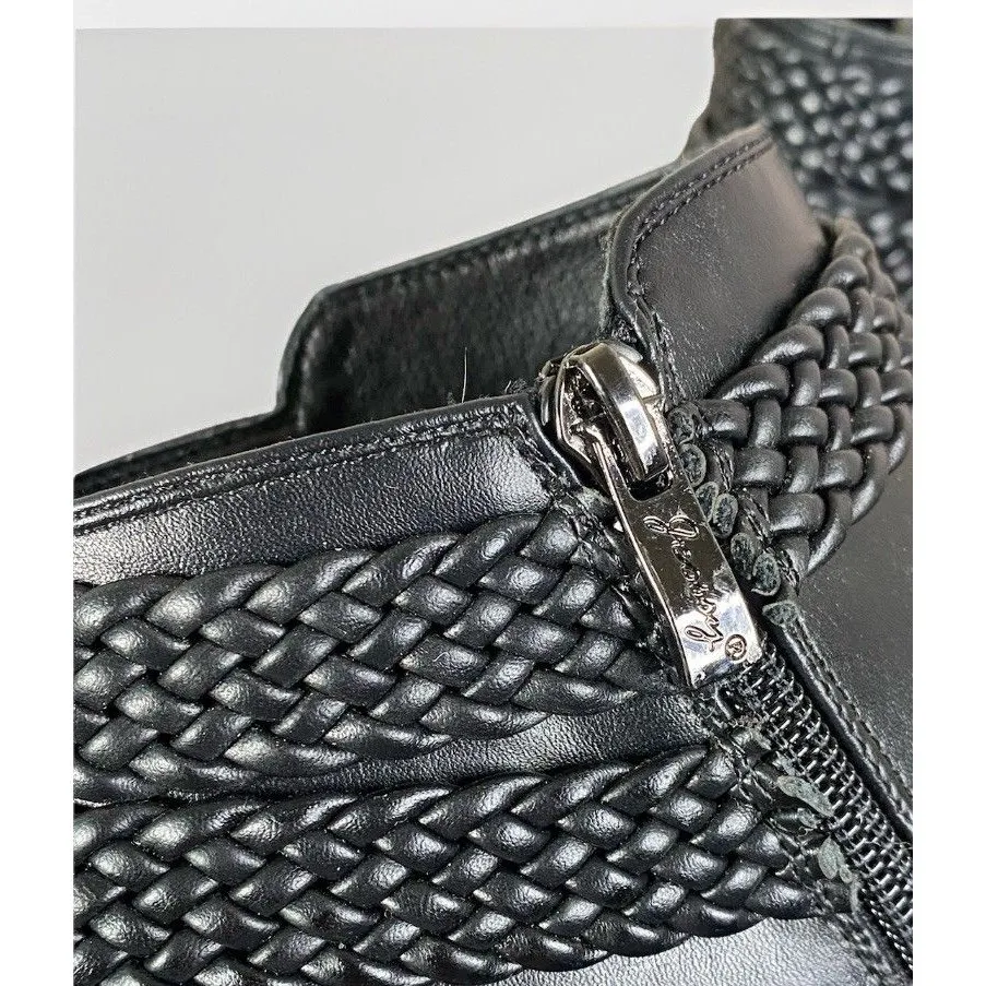 Jeossy Women's Faux Leather Ankle Boots Zipper Casual size 8 NRK23022 Black - Image 6