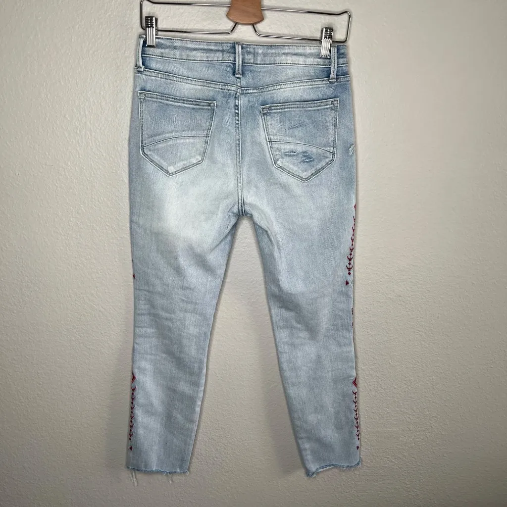 Driftwood Womens Jackie High Rise Slim Leg Embroidered Jeans Size 27 - Image 7