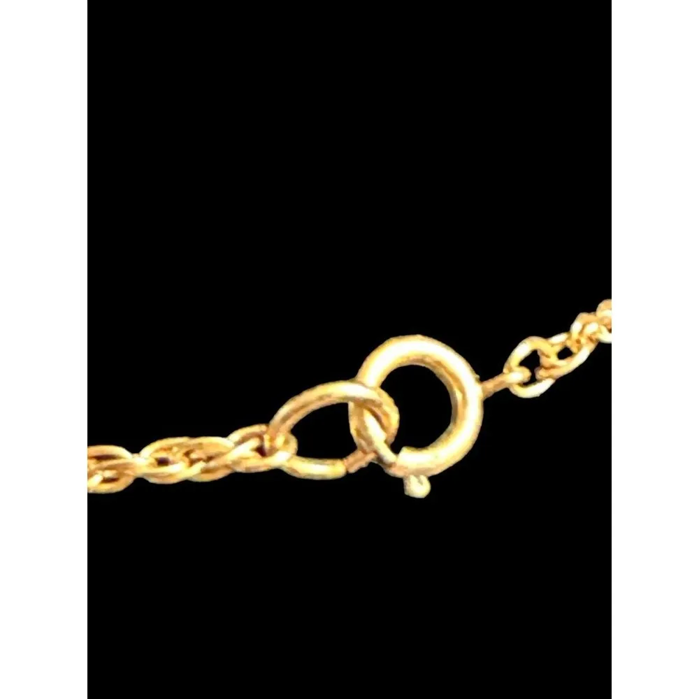 Crown TRIFARI asian intaglio gold tone pendant necklace with dragon 20 in chain - Image 3