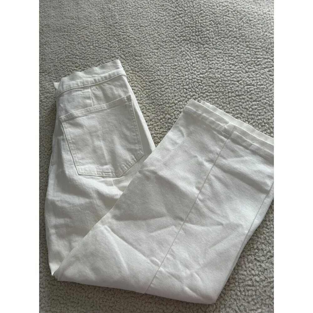 Madewell Womens Wide Leg Cropped Emmett Stretch Denim in Vintage Canvas - Image 4