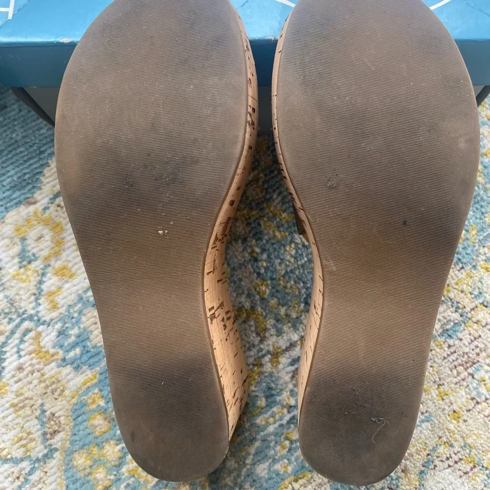 Copper Bronze Cork Wedge Sandal Size 7.5 - Image 4