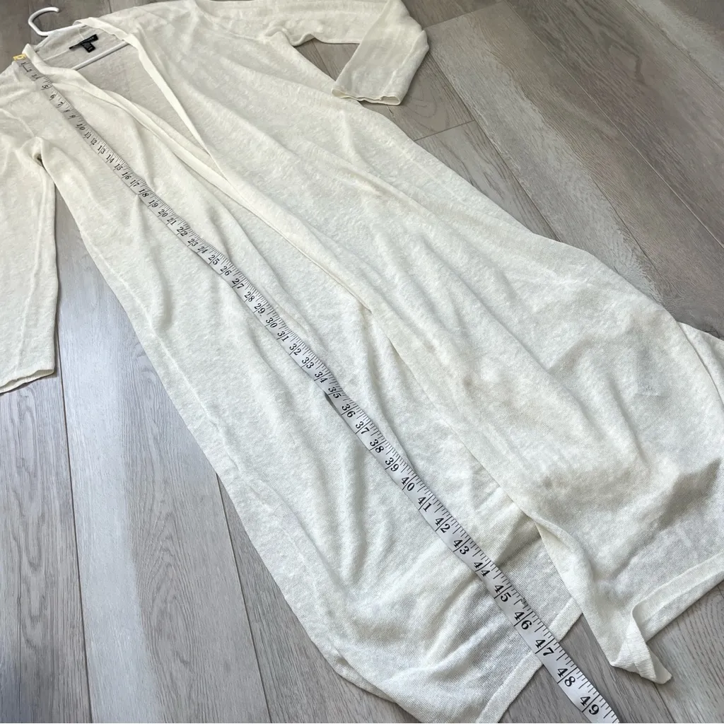 Eileen Fisher Cardigan organic linen crepe duster womens White (medium) natural - Image 7